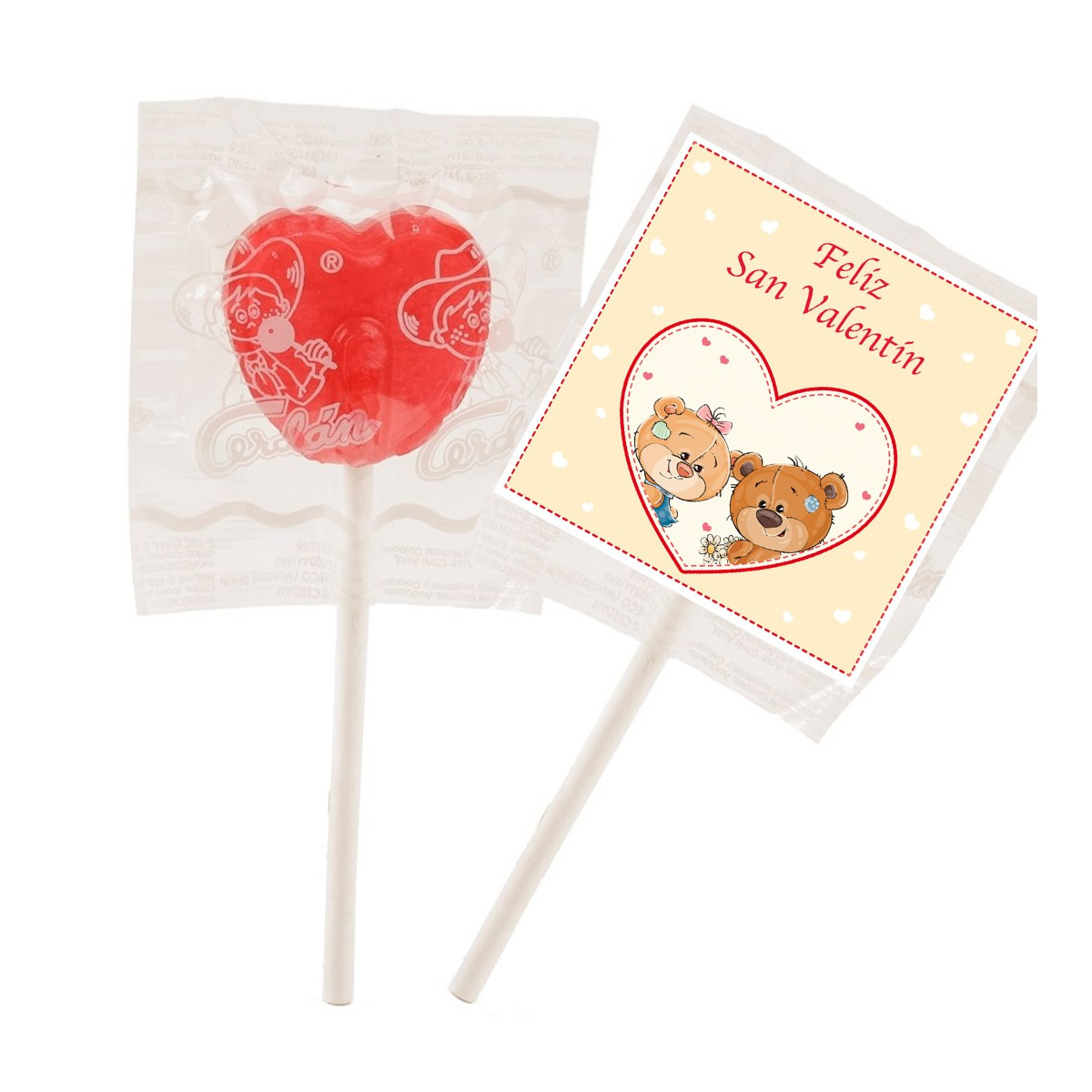 Piruletas para san valentín forma corazón