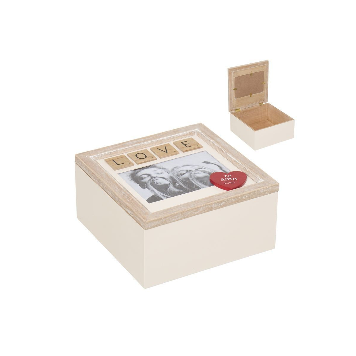 Caja portafotos de madera