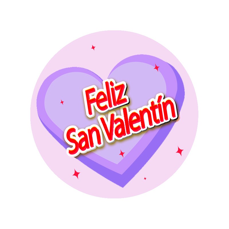 Adhesivo Redondo Para San Valentín Adhesivo Redondo Para San Valentín