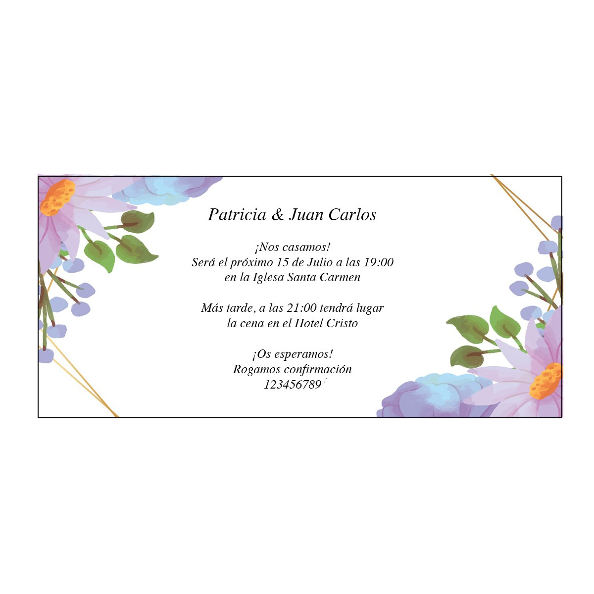 Invitaciones de boda con flores
