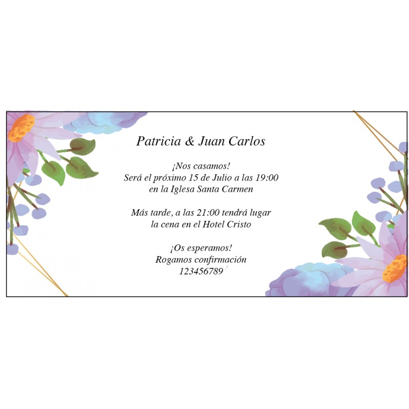 Invitaciones De Boda Con Flores Invitaciones De Boda Con Flores