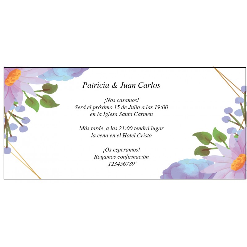 Invitaciones de boda con flores