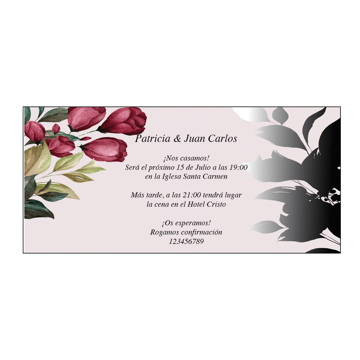 Invitaciones de boda bonitas con flores