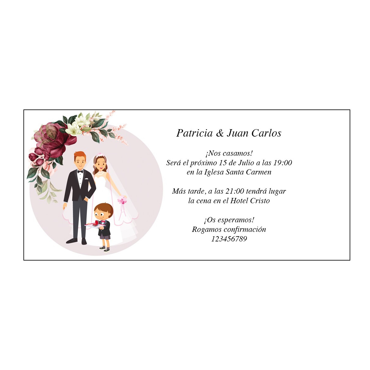 Invitaciones de boda originales con hijo