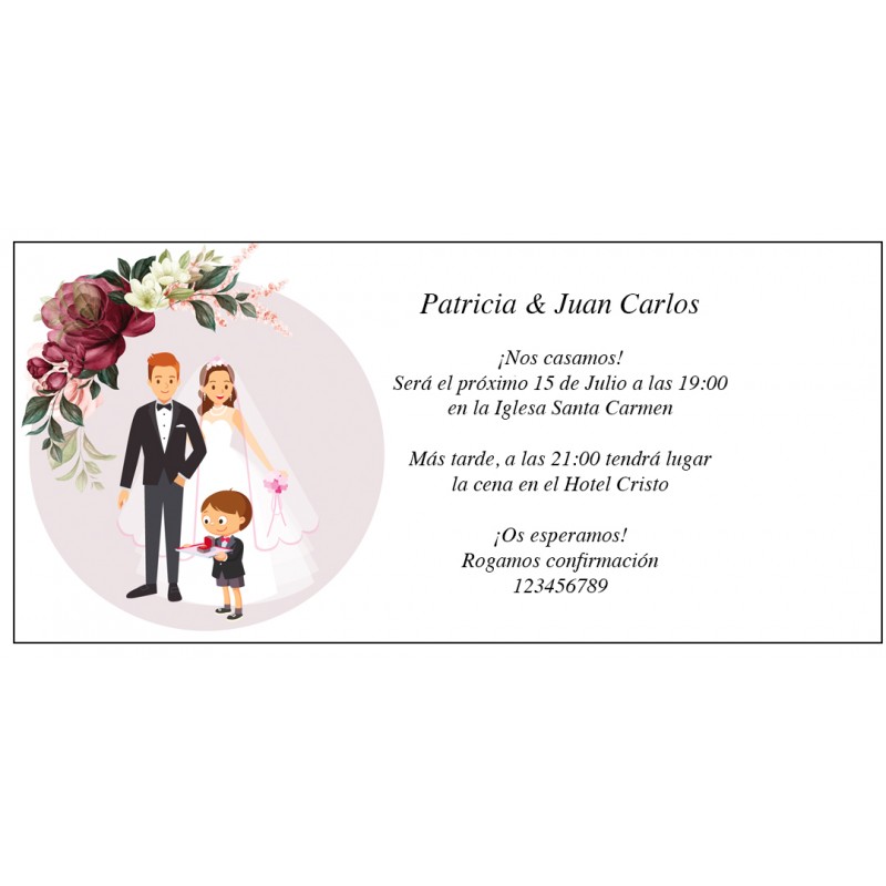 Invitaciones de boda originales con hijo