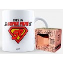 Taza Súper Papá De Cerámica Blanca
