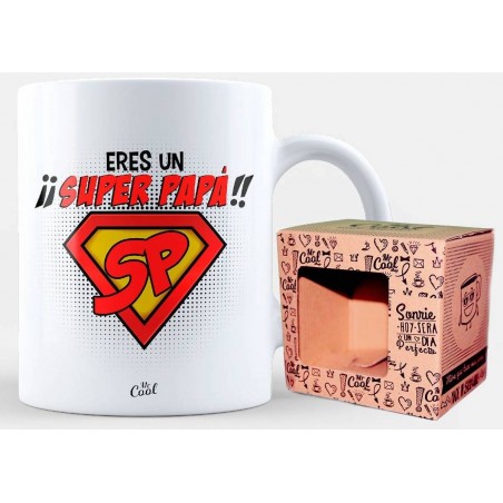 Taza Súper Papá De Cerámica Blanca