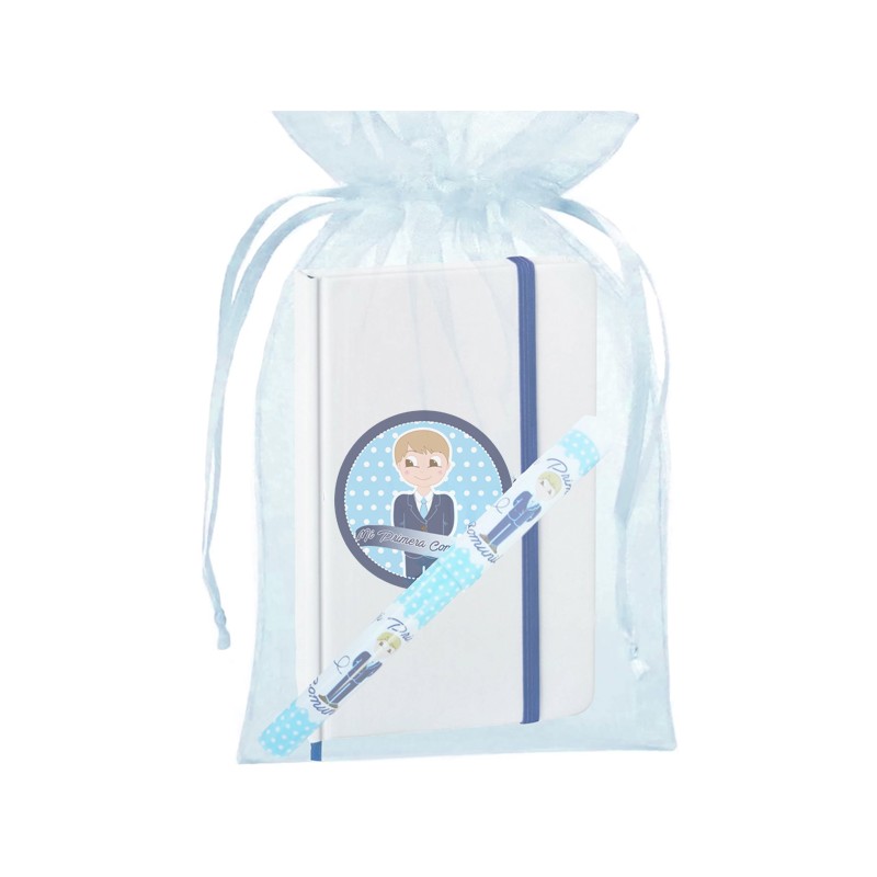 Bolígrafo Comunión Niño, Con Bolsa Y Libreta Con Adhesivo Bolígrafo Comunión Niño, Con Bolsa Y Libreta Con Adhesivo