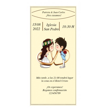 Invitación de boda novios jóvenes