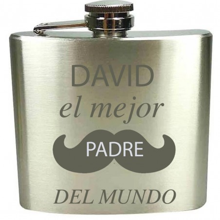 Petaca grabada con láser personalizada para el día del padre