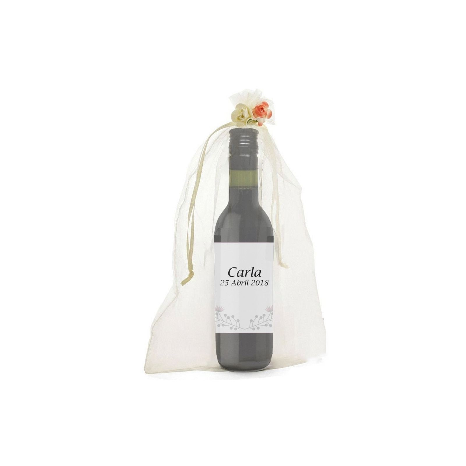 Vino detalles comunión personalizado