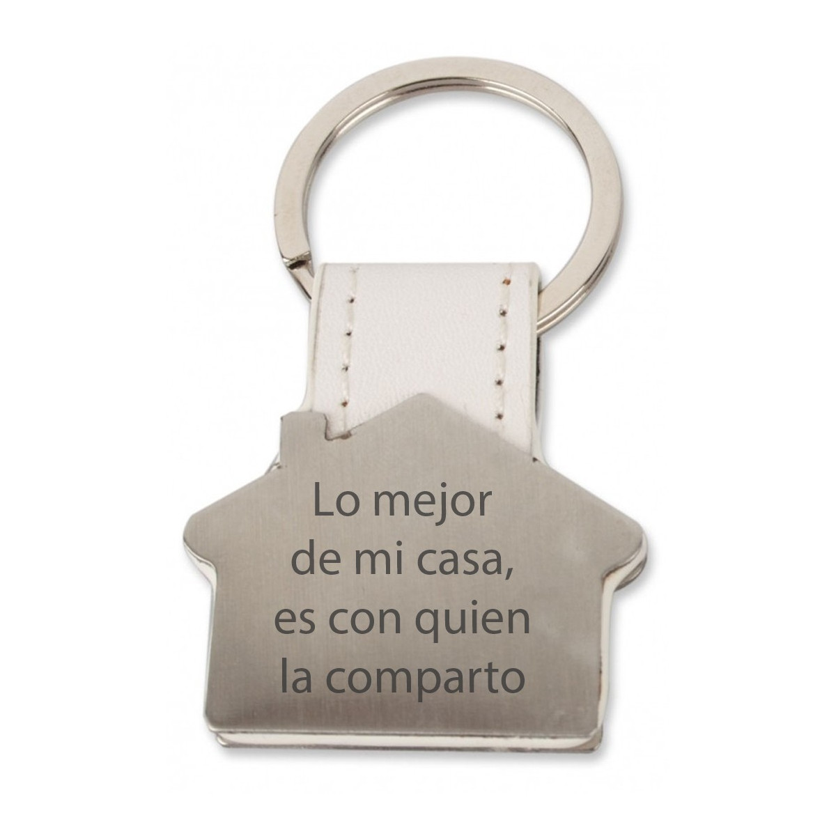 Llavero casa grabado con nombre o frase personalizado