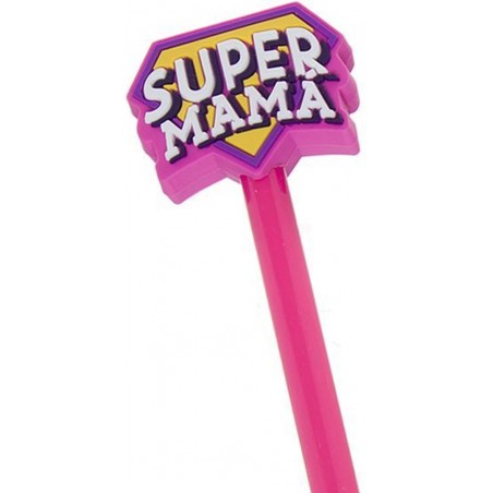Bolígrafo Super Mamá En Tonos Rosas