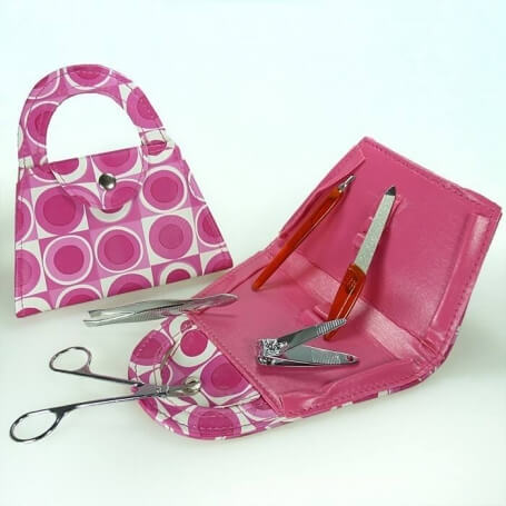 Set manicura con forma de bolso para invitados