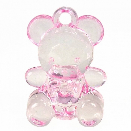 Osito rosa para decoración de bautizo