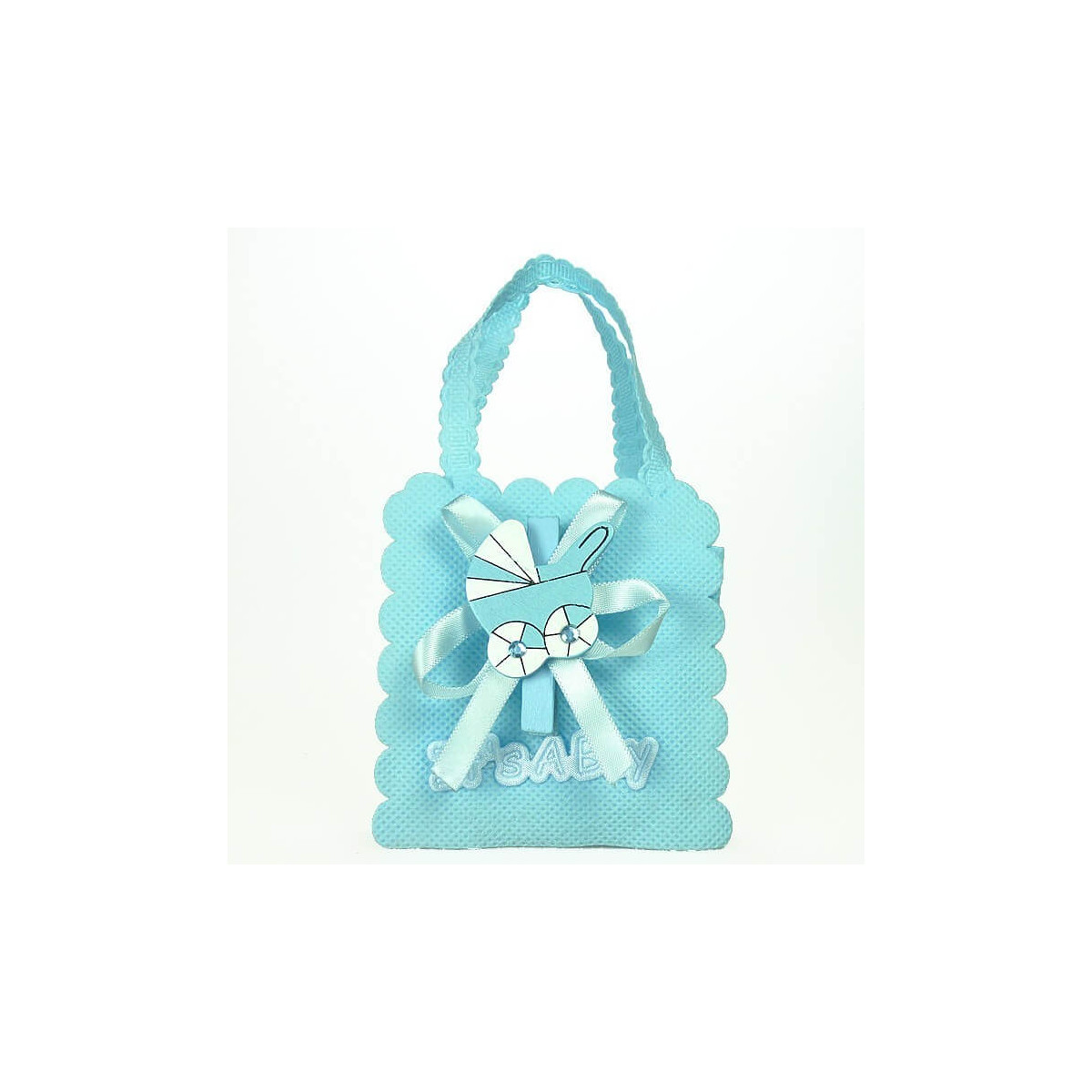 Bolsa para bautizo decorada azul