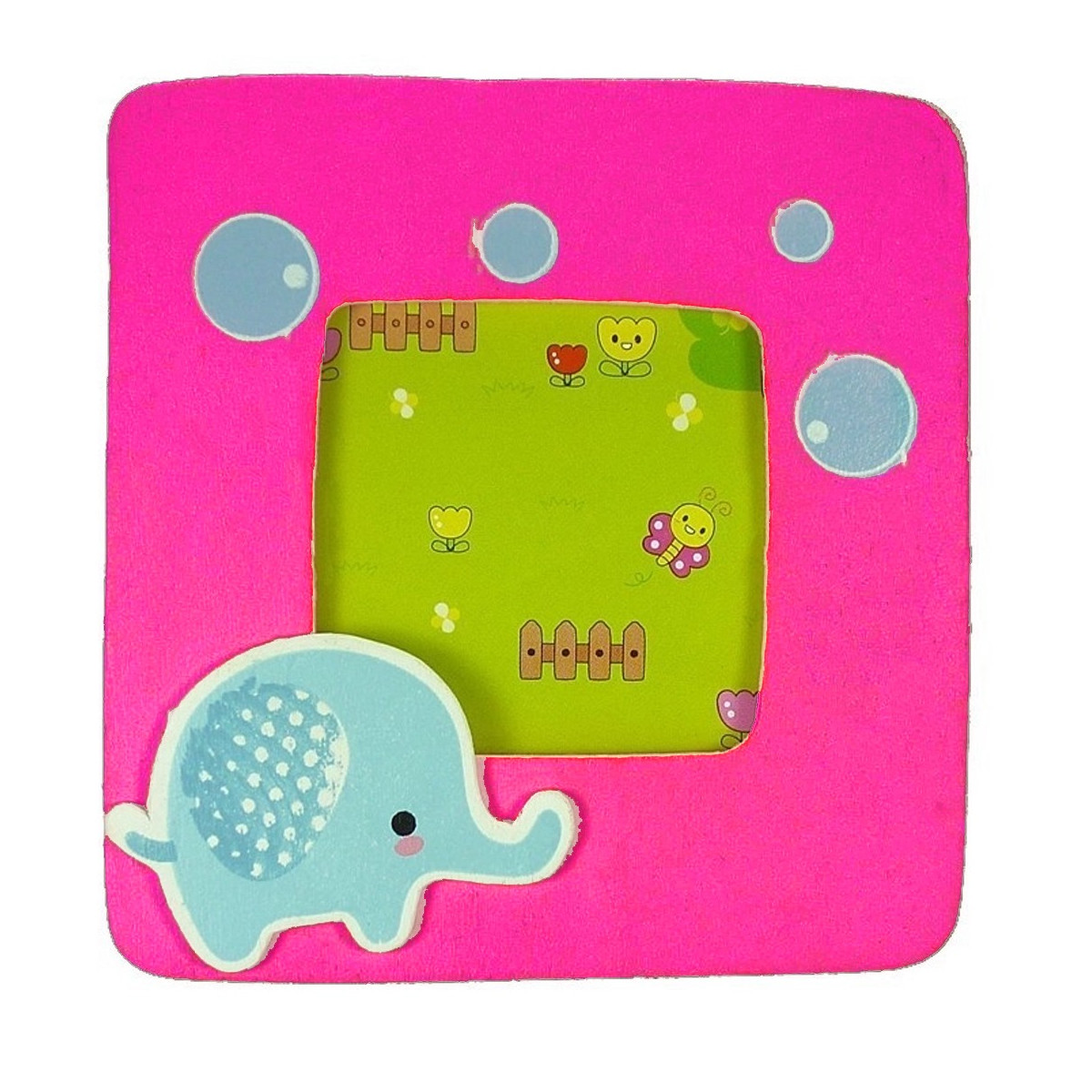 Portafotos infantil de madera con elefante Un detalle tierno y colorido para los más pequeños