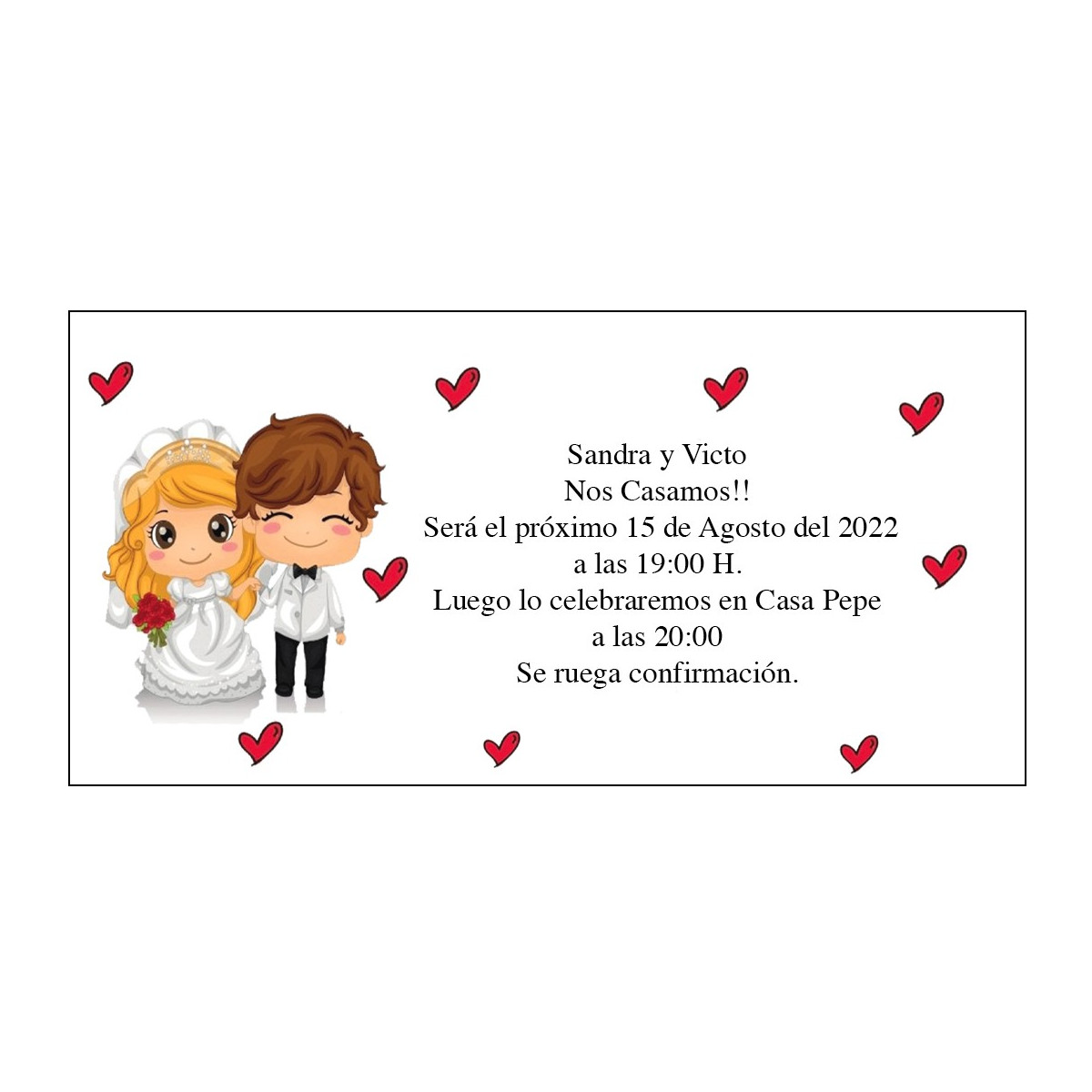 Invitaciones de boda graciosa novios funny
