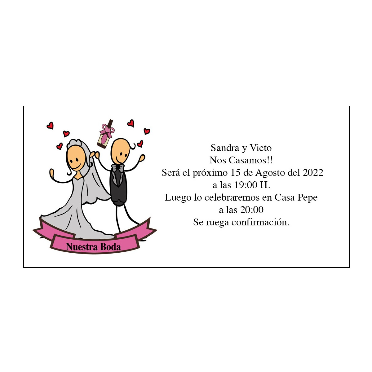 Invitaciones boda baratas novios bailarines