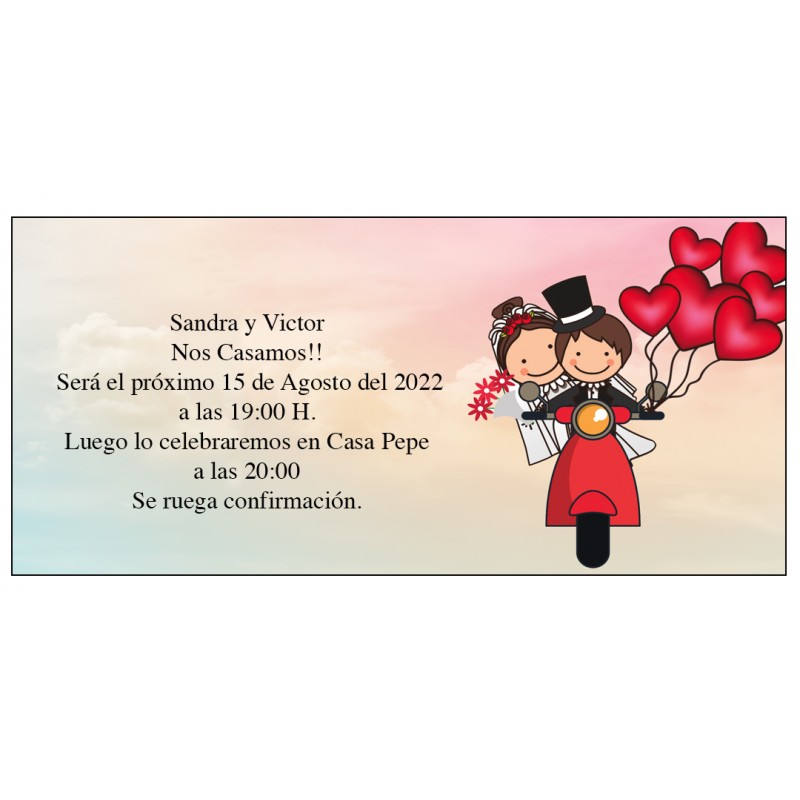 Invitaciones De Boda Novios Vespa Invitaciones De Boda Novios Vespa