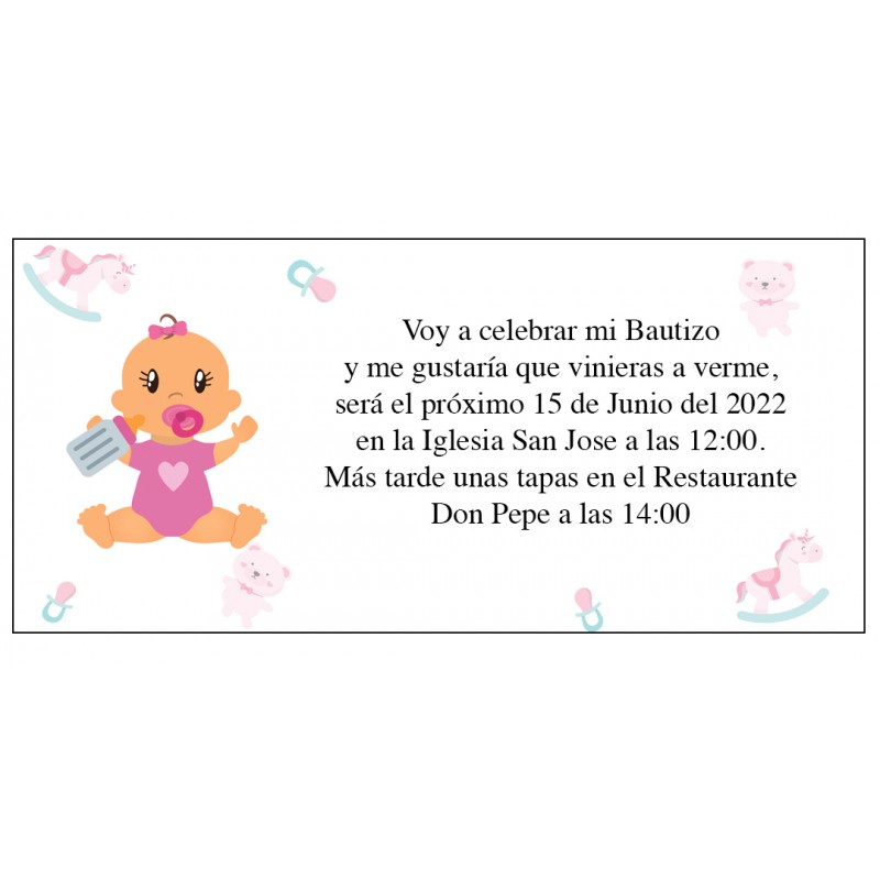 Invitaciones de bautizo bebé anita