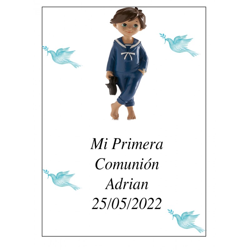 Adhesivo Niño Comunión Adrian 7 X 5 Ideal Para Botellas Adhesivo Niño Comunión Adrian 7 X 5 Ideal Para Botellas