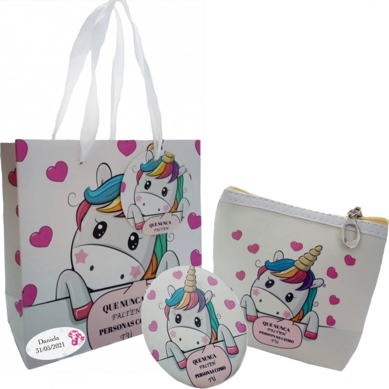 Set de regalo unicornio monedero y espejo