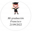 Adhesivo 5cm personalizado niño graduación