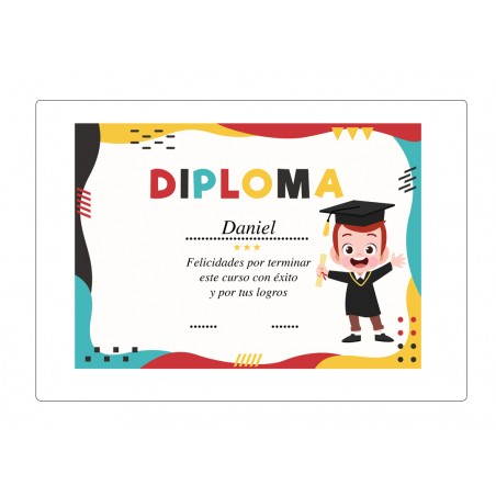 Diploma de graduación infantil personalizado