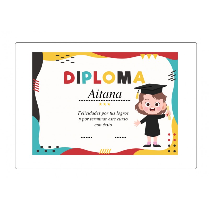 Diploma graduación niña personalizado