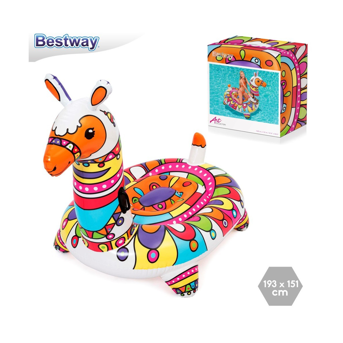 Llama con asas hinchable 193 x 151 cm