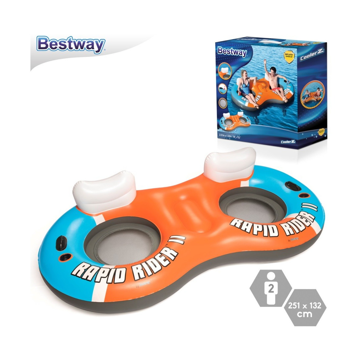 Circular doble c respaldo rapid rider 251 x 132 cm
