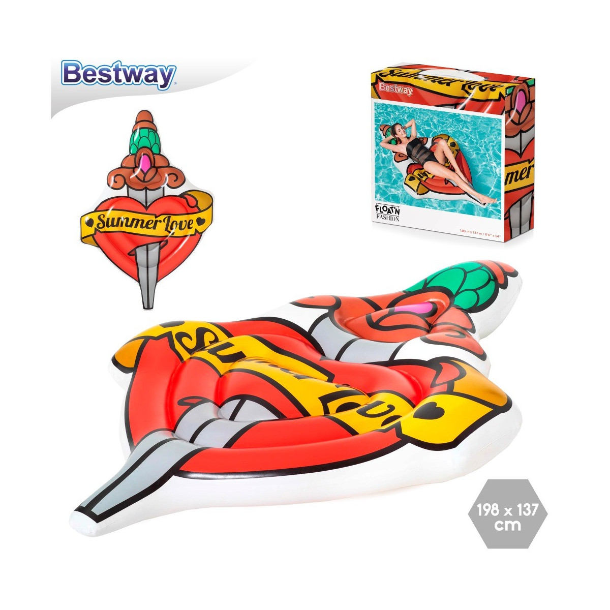 Colchoneta summer love tattoo hinchable