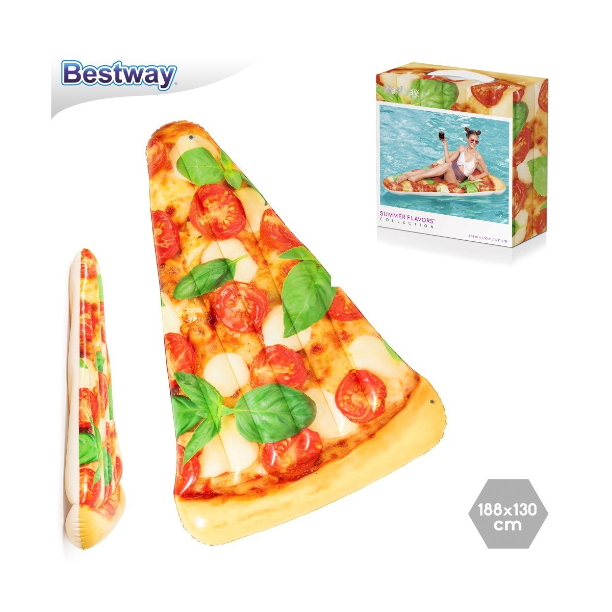 Colchoneta pizza hinchable 188 x 130 cm