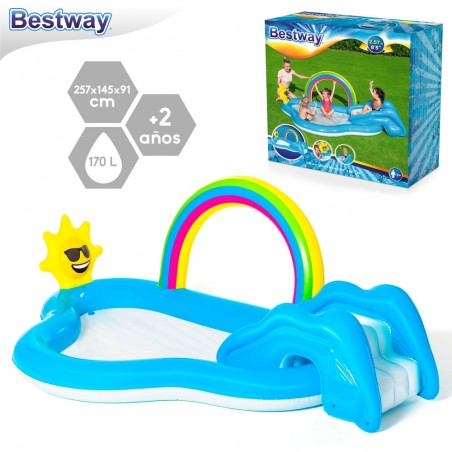 Piscina actividades arcoiris hinchable