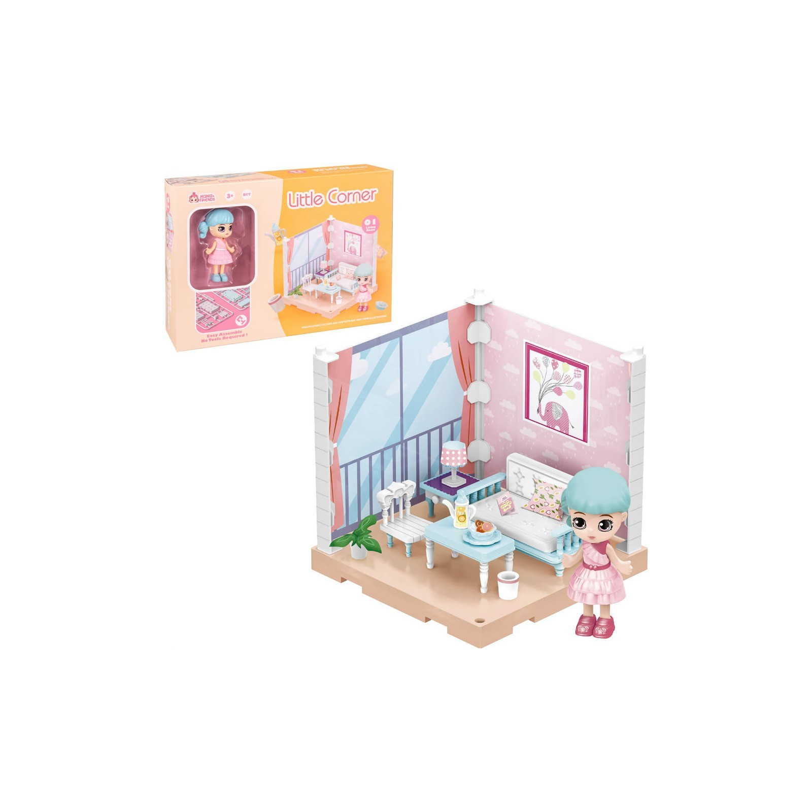 Muñeca coleccionable little corner sala de estar
