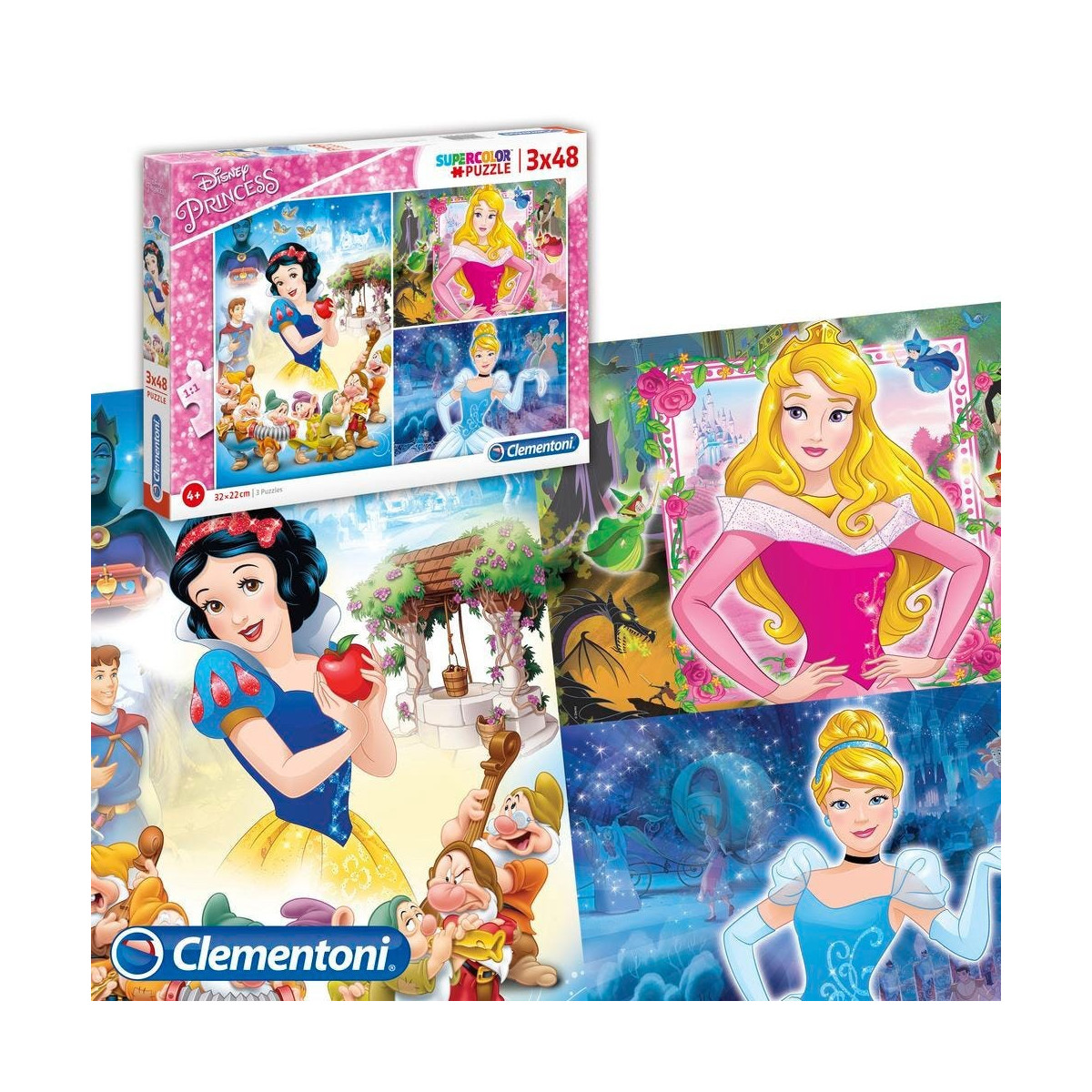 Rompecabezas puzzle princesas disney 3 x 48 piezas