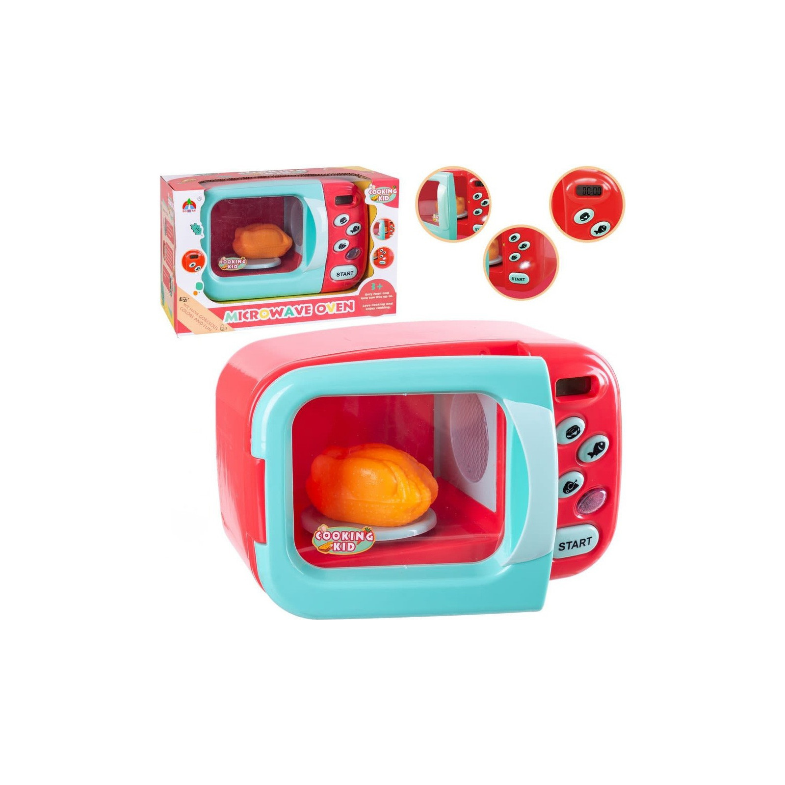 Microondas de juguete con pantalla lcd para niños