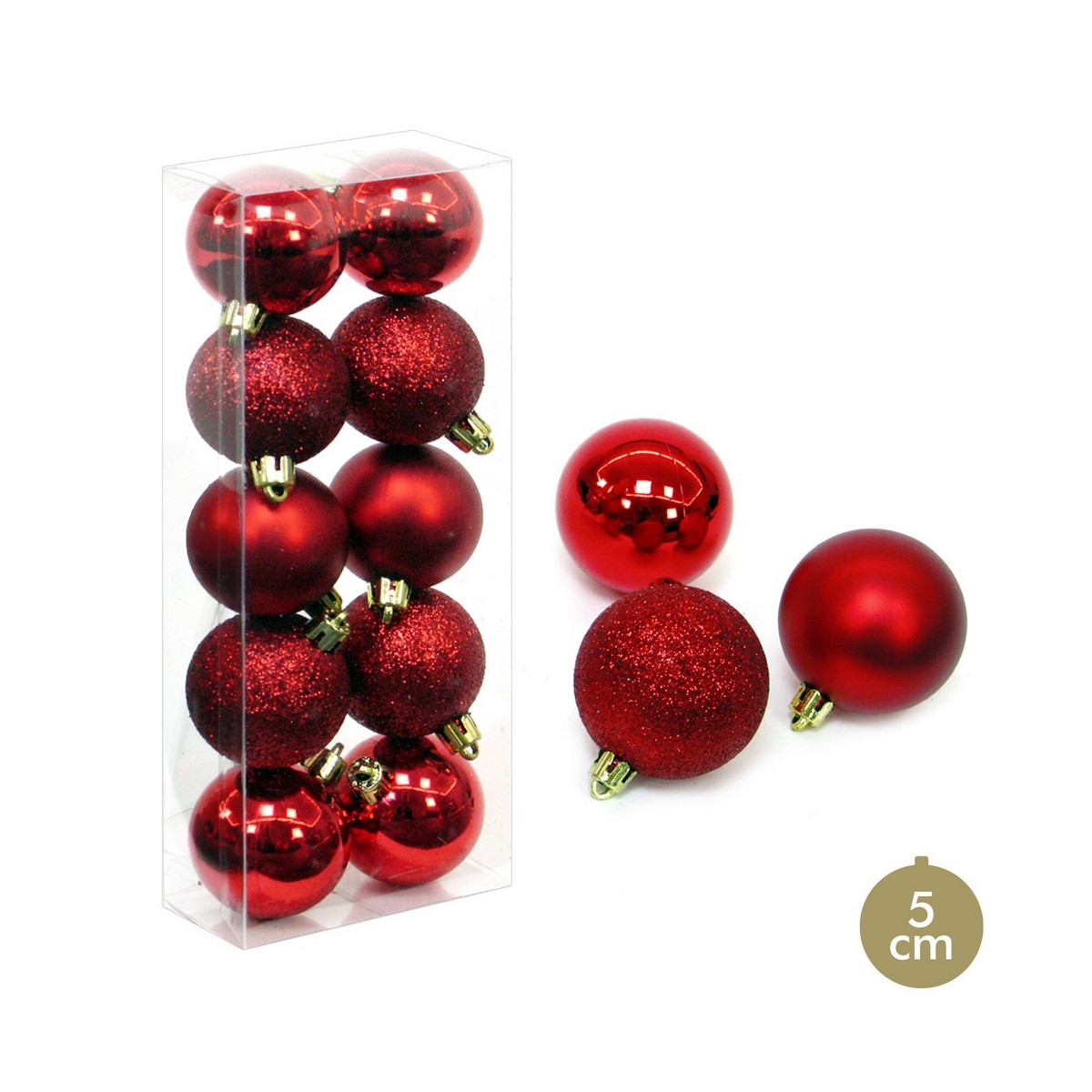 S 10 bola rojo decoración navidad 5 x 5 x 5 cm