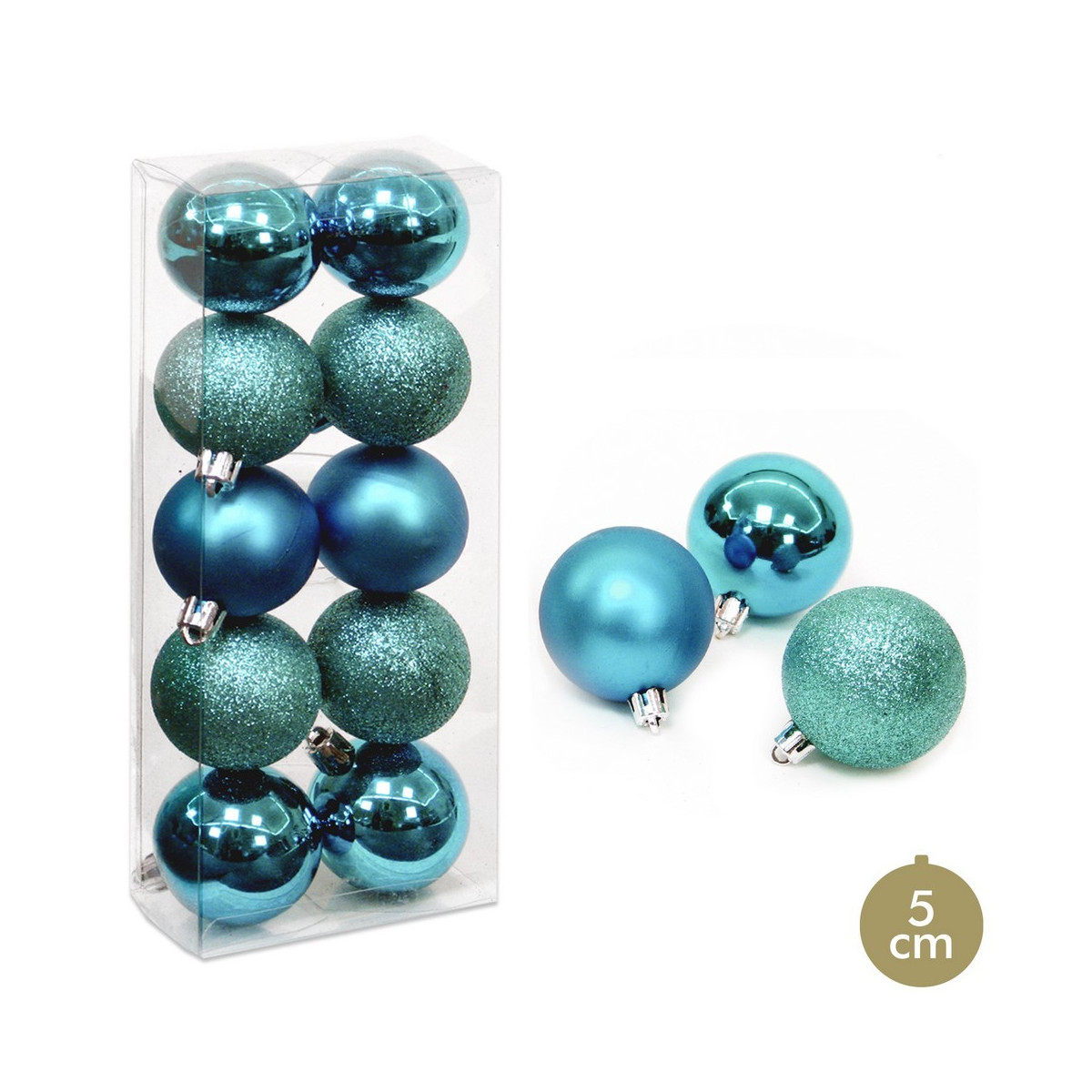 S 10 bola azul decoración navidad 5 x 5 x 5 cm