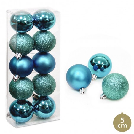 S 10 Bola Azul Decoración Navidad 5 X 5 X 5 Cm