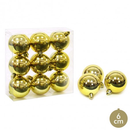 S 9 Bola Brillo Oro Decoración Navidad 6 X 6 X 6 Cm