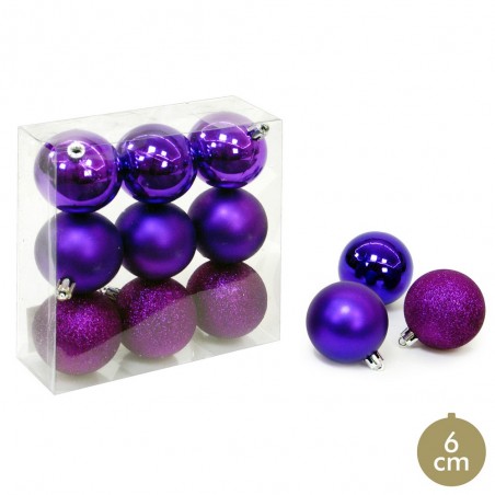 S 9 Bola Lila Decoración Navidad 6 X 6 X 6 Cm