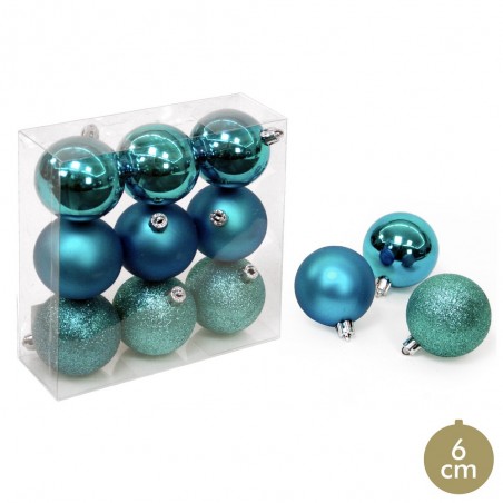 S 9 Bola Azul Decoración Navidad 6 X 6 X 6 Cm