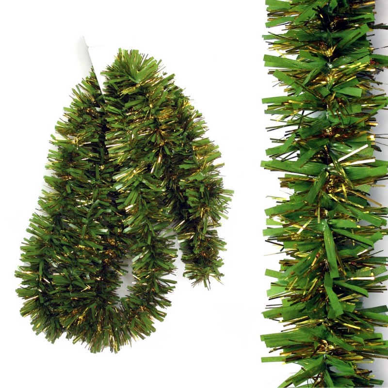 Boa verde oro decoración navidad: toque festivo y brillante