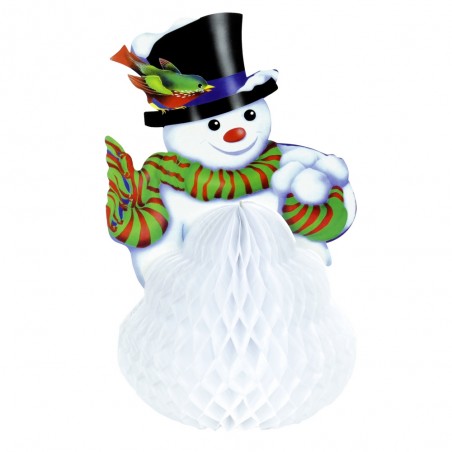 Muñeco Nieve Papel Decoración Navidad 24 X 24 X 40 Cm