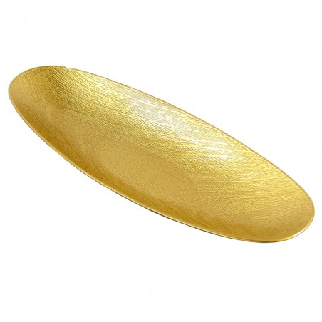 Bandeja oval plástico oro 16 x 40 70 x 5 cm