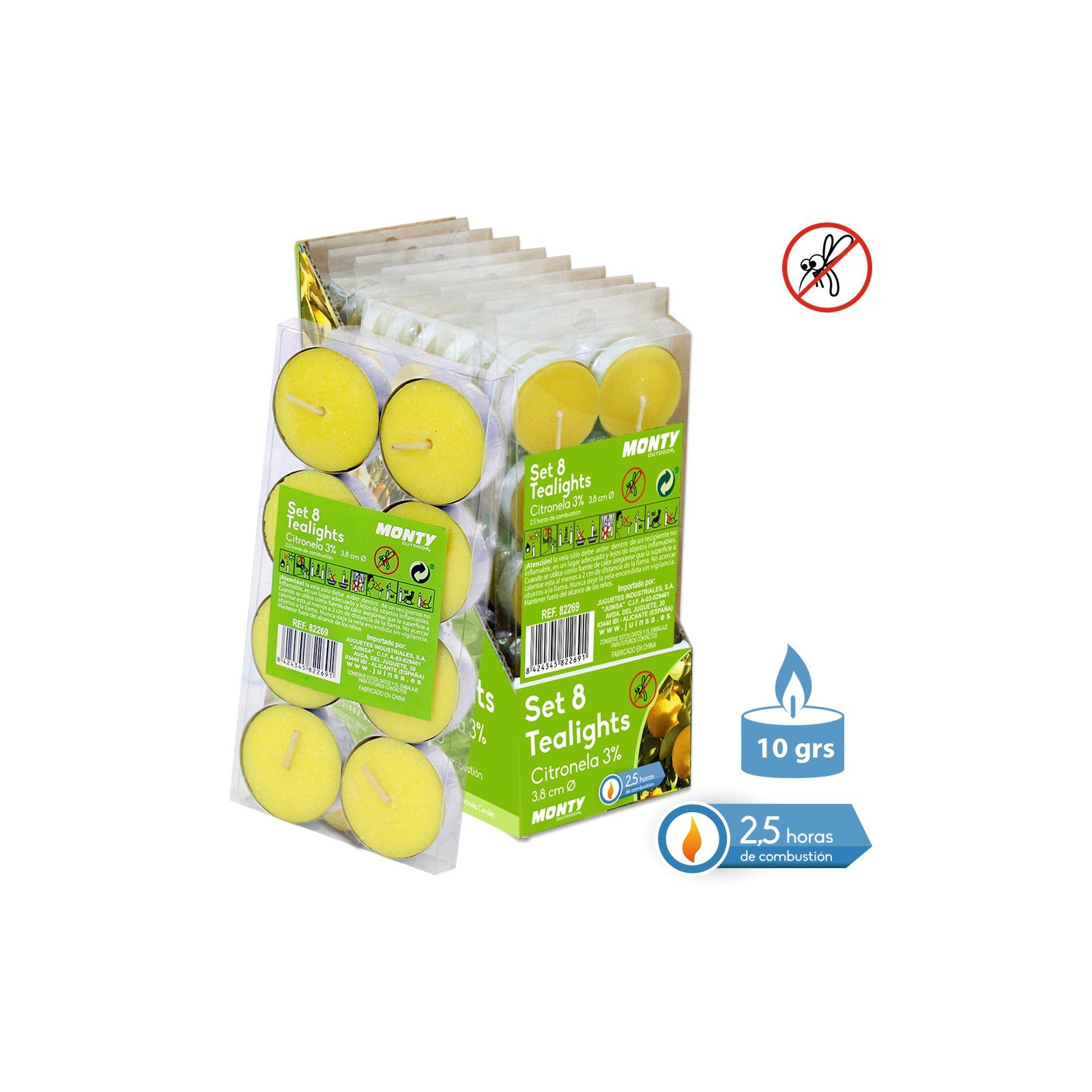 S 8 vela 3% citronela tealight 3 80 x 1 10 cm
