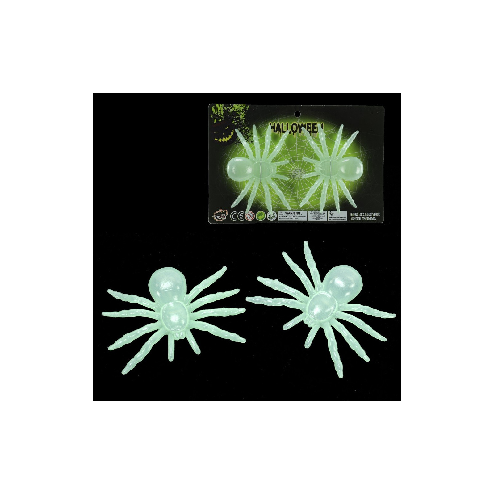 S 2 araña fluorescente plástico 10 x 7 cm