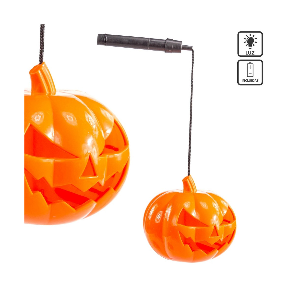 Calabaza con luz led plástico 15 x 15 x 12 cm